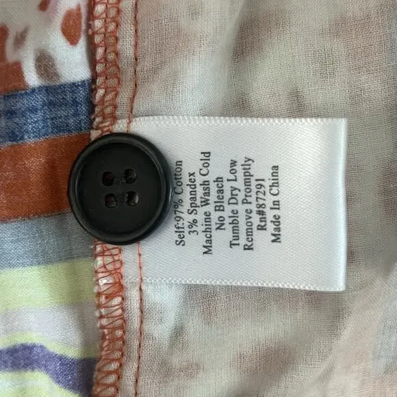 Johnny Was Pants‎ Geometric Colorful Boho Cotton Trouser Size Large - Picture 5 of 5